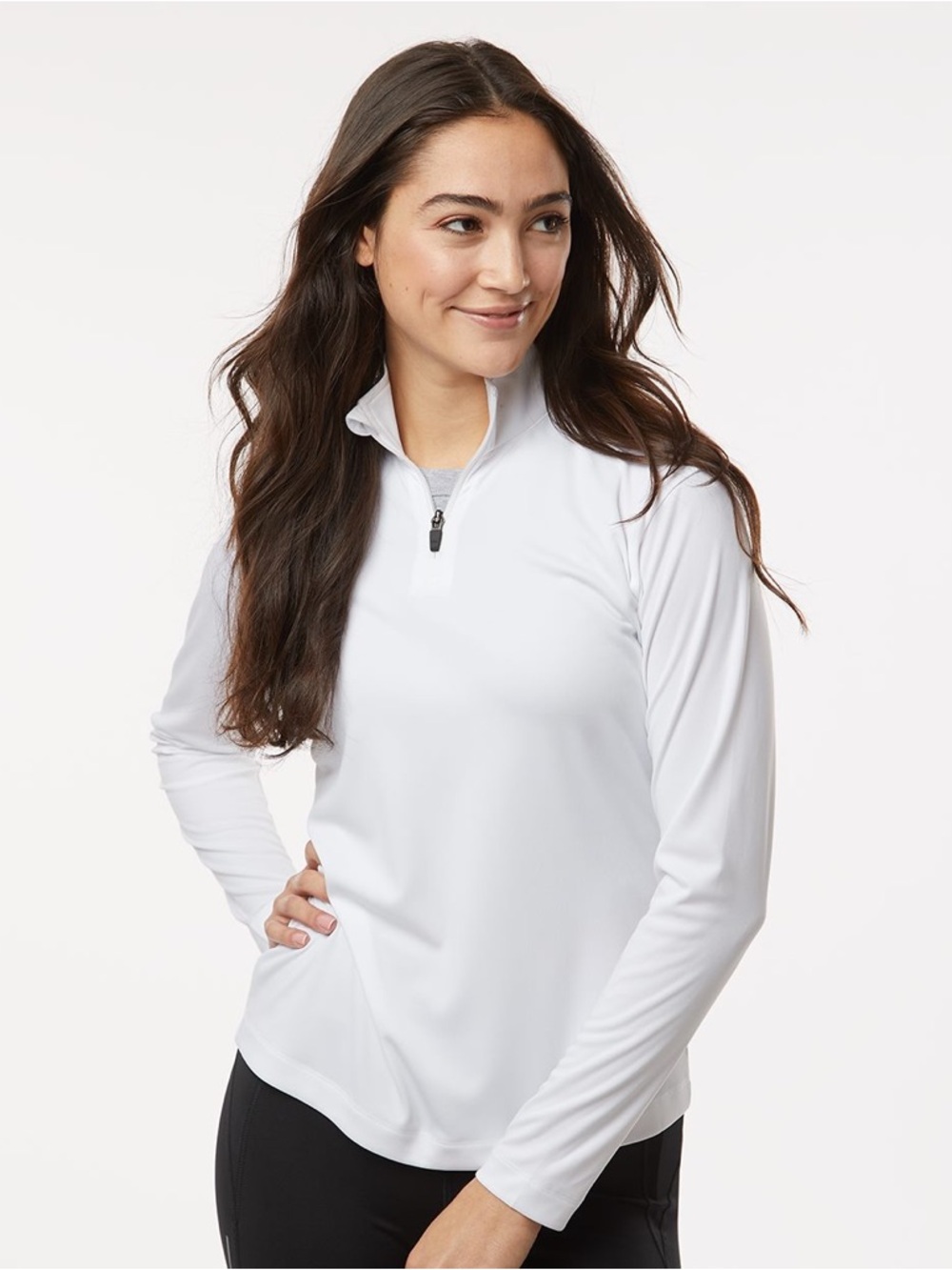 Orvis White Women's Quarter-Zip Performance Top Sz S (TXA1016)